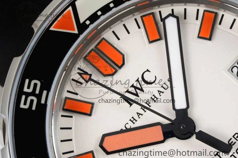 MIROTIME 0219 Aquatimer Automatic SS RSF 1:1 Best Edition White Orange Dial on Black Rubber Strap A Supportive 7069